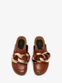 CHAIN LOAFER LEATHER MULES in brown | JW Anderson US  Product Image