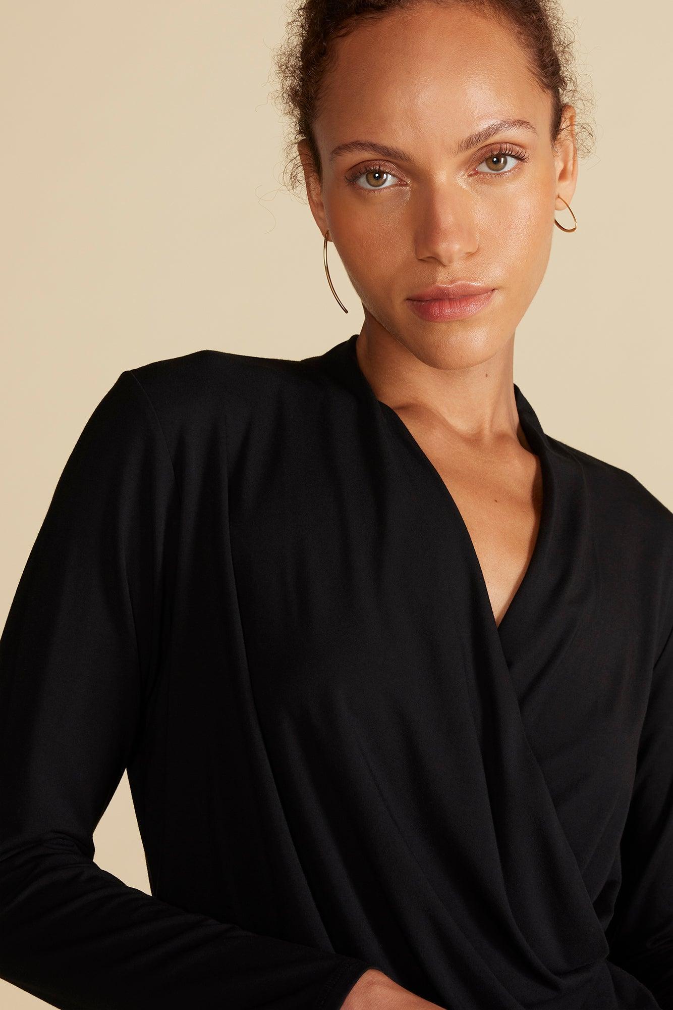 Calais Bamboo Knit Blouse - Black Product Image