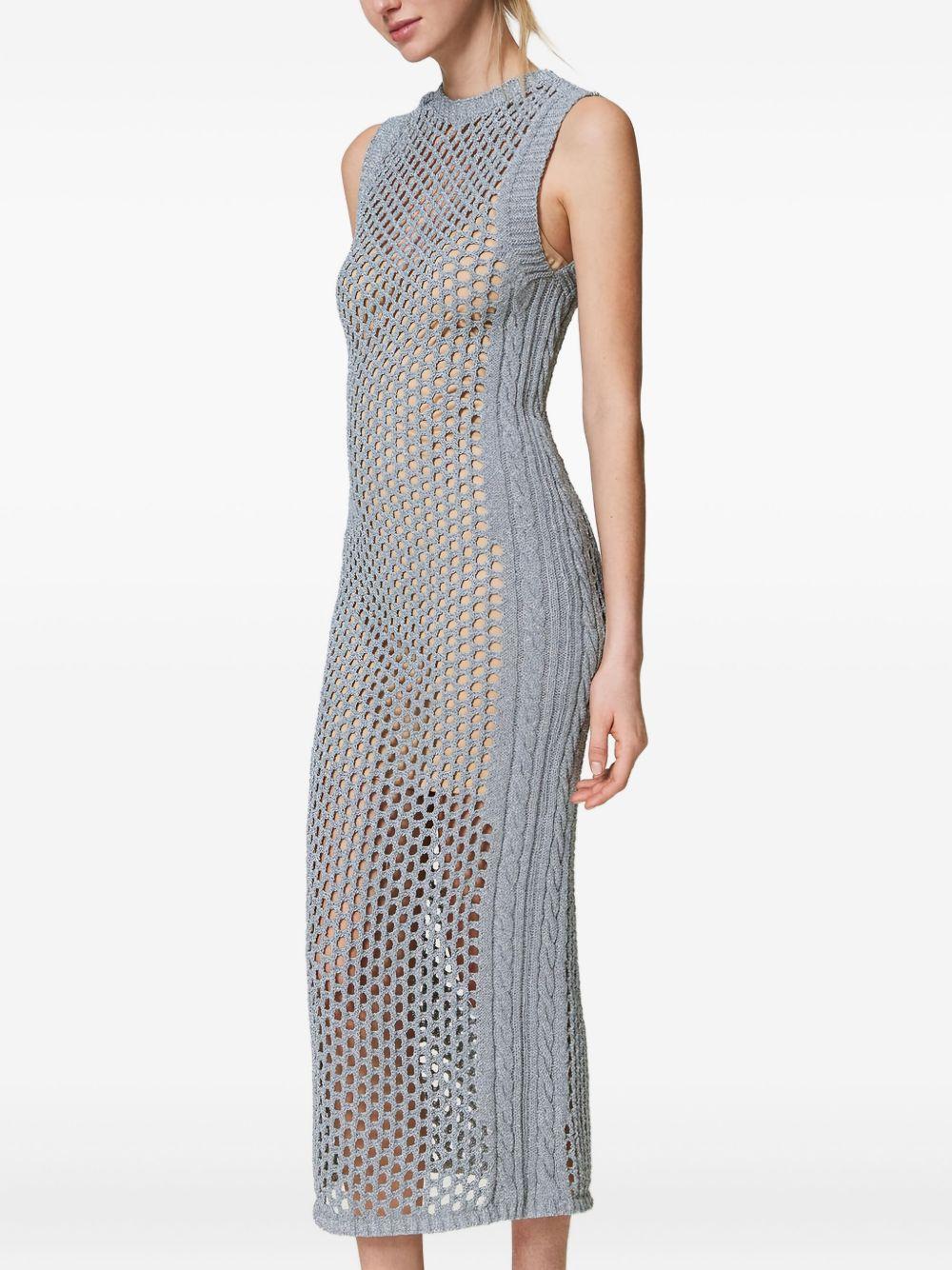 Long Lurex-mesh midi dress Product Image