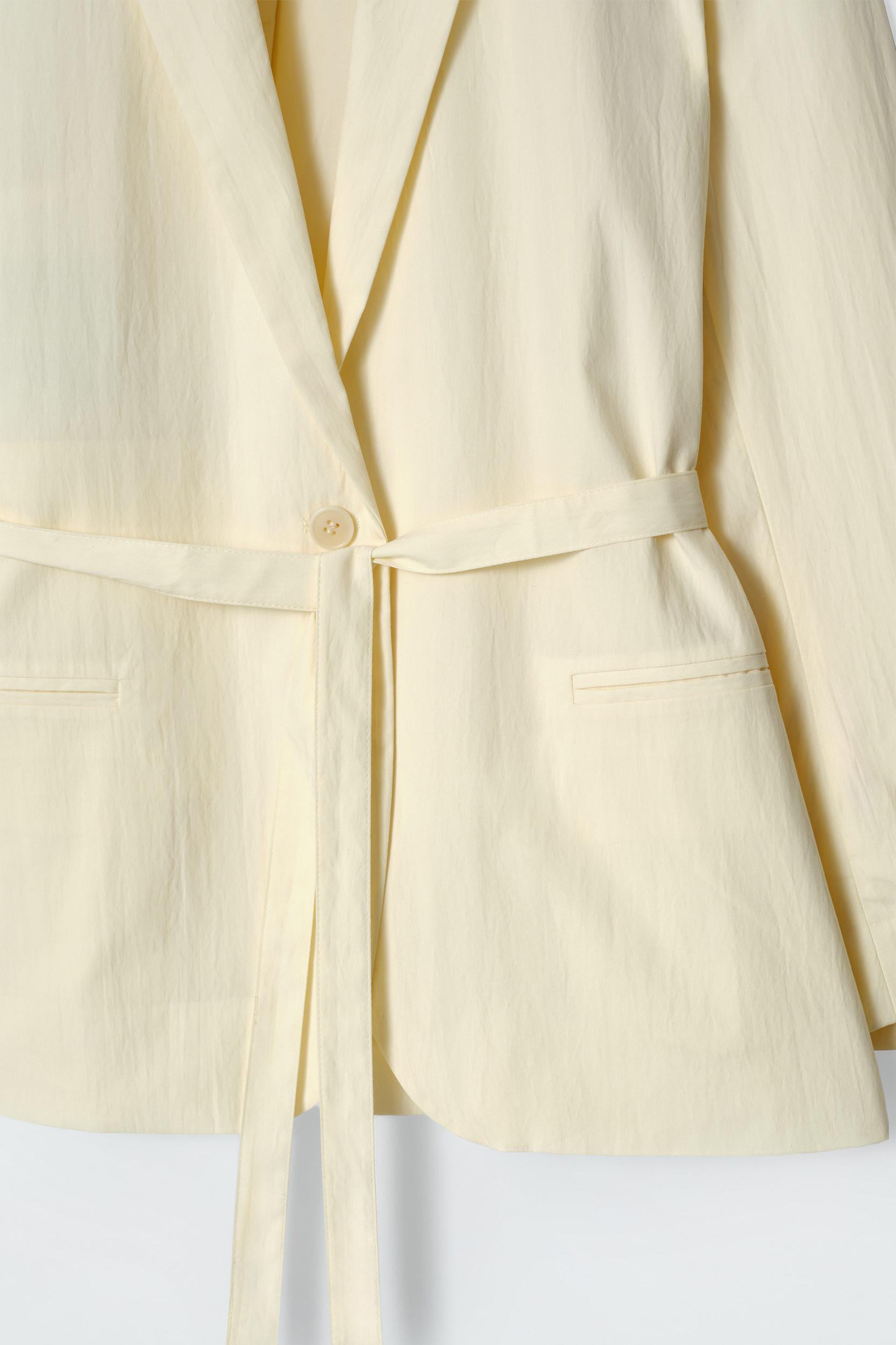 TIE-WAIST COTTON BLAZER Product Image