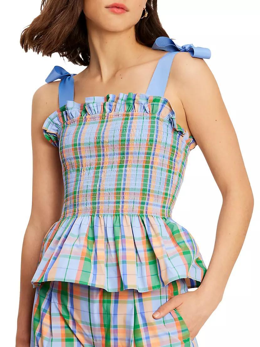 Sunshine Plaid Smocked Top Product Image