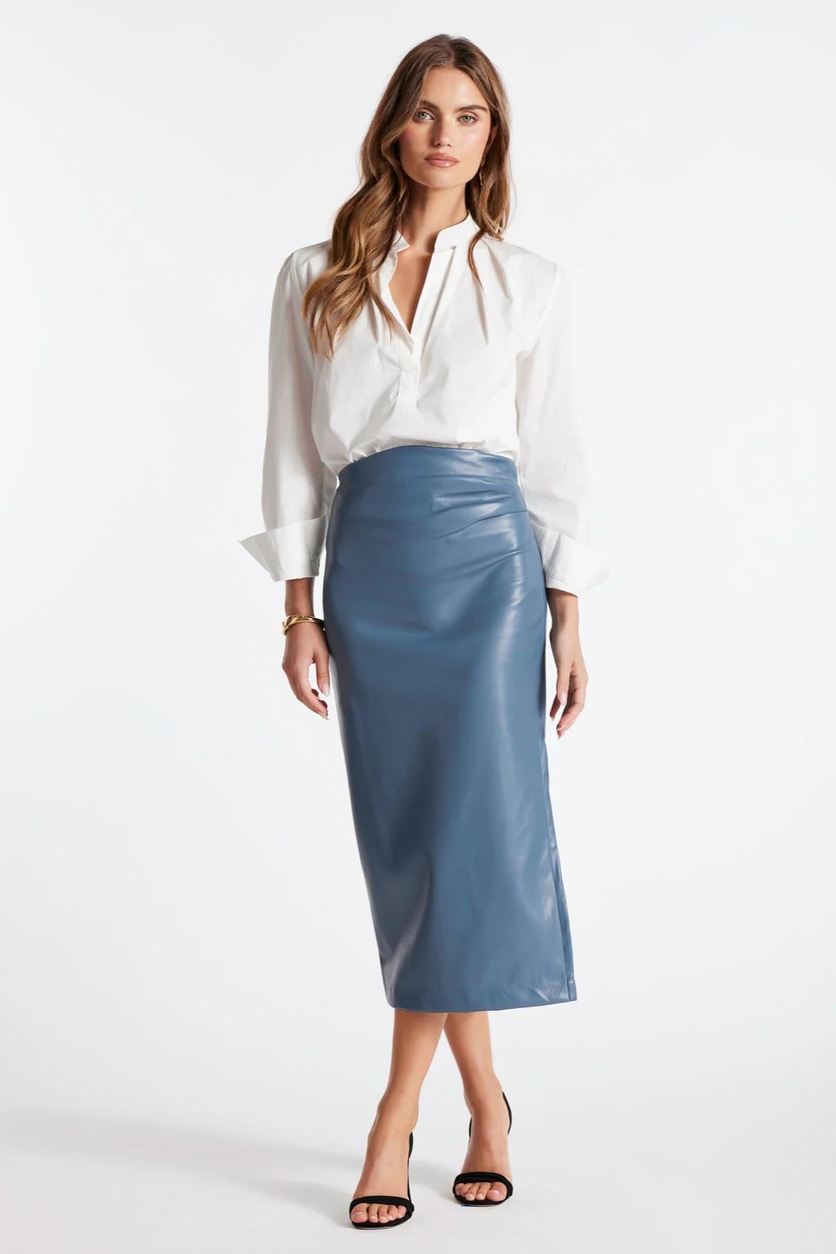 Colette Side Ruched Midi Skirt Product Image