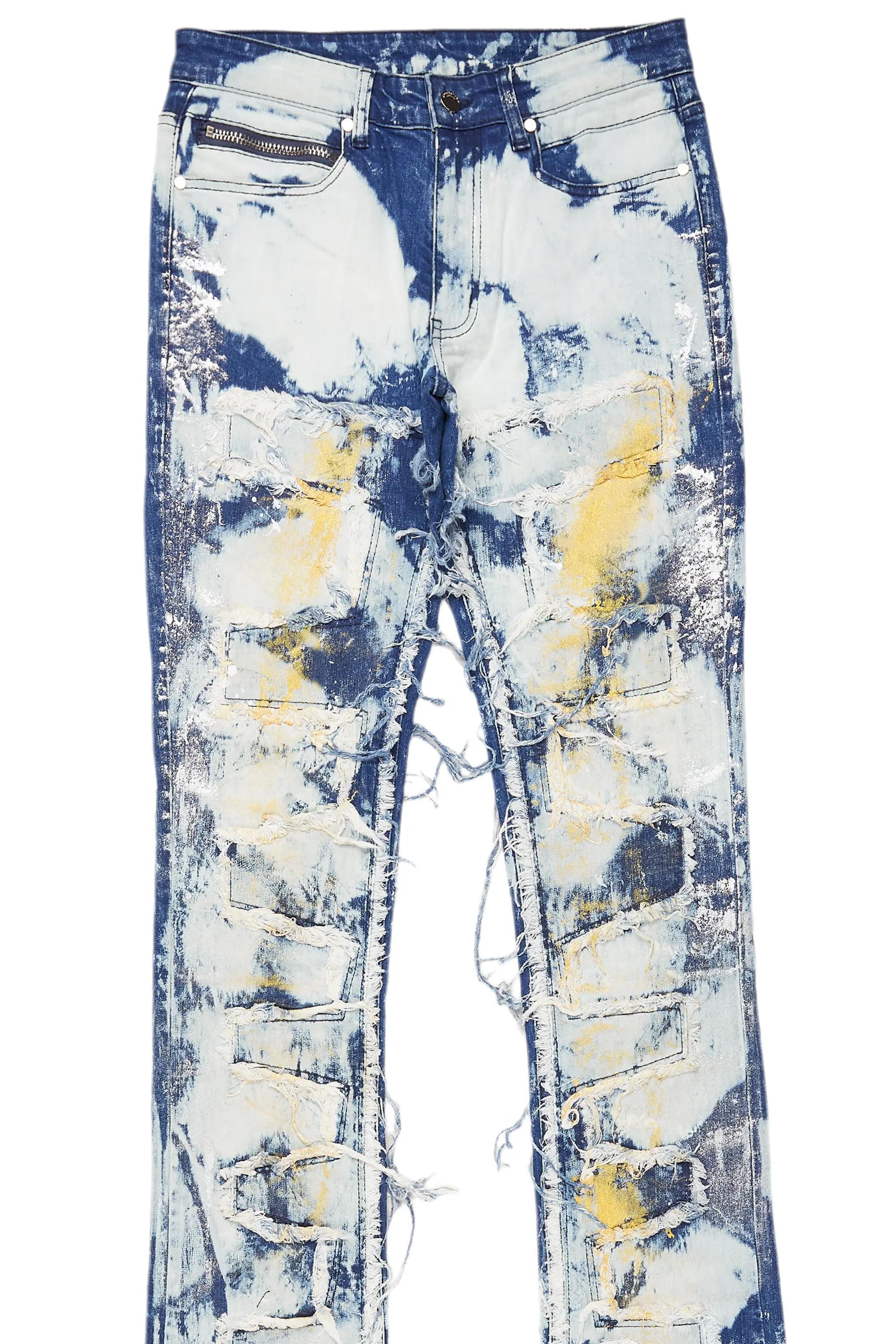 Hallia Blue Stacked Flare Jean Male Product Image