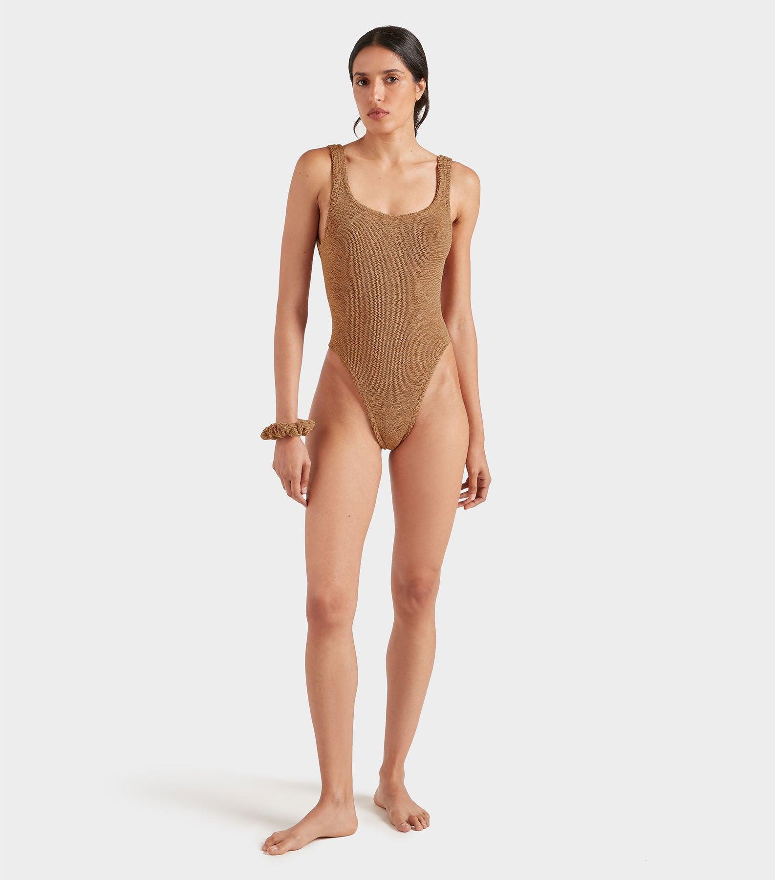 Square Neck Swim - Metallic Cocoa Product Image