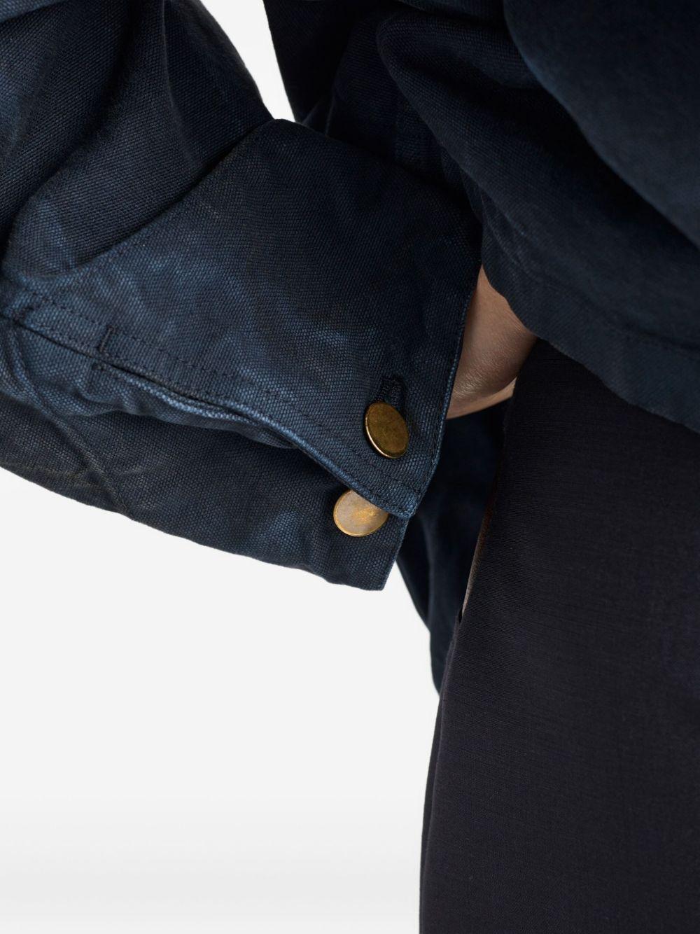 leather-collar button jacket Product Image
