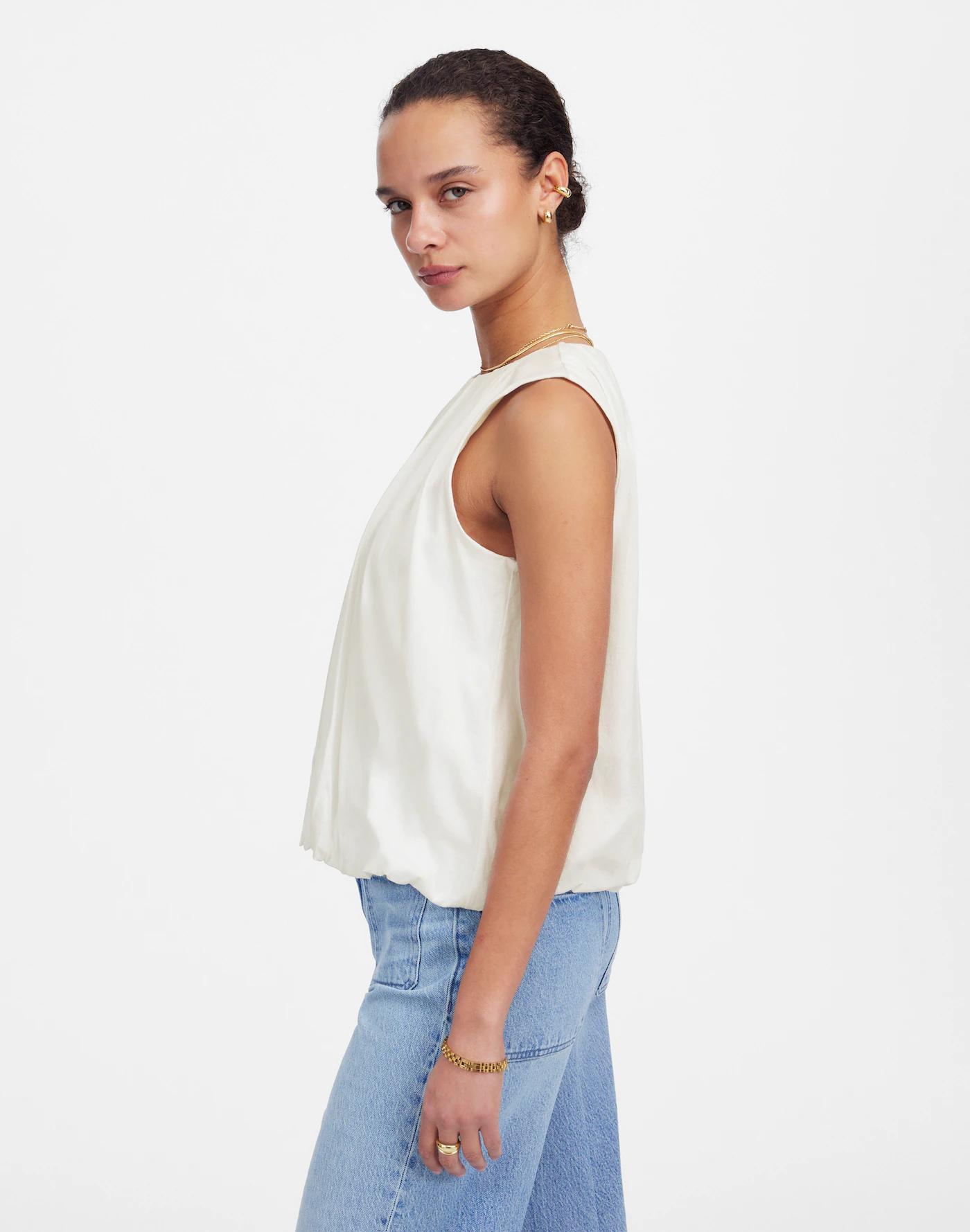 Sleeveless Crewneck Bubble Top Product Image