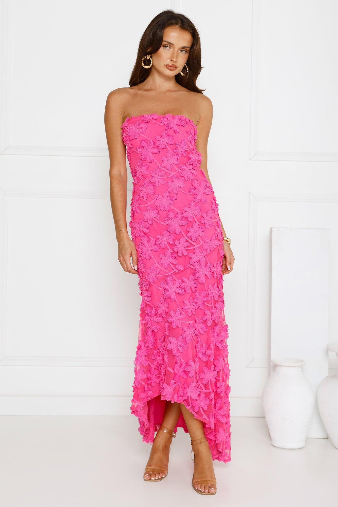 Urban Petal Strapless Maxi Dress Pink Product Image