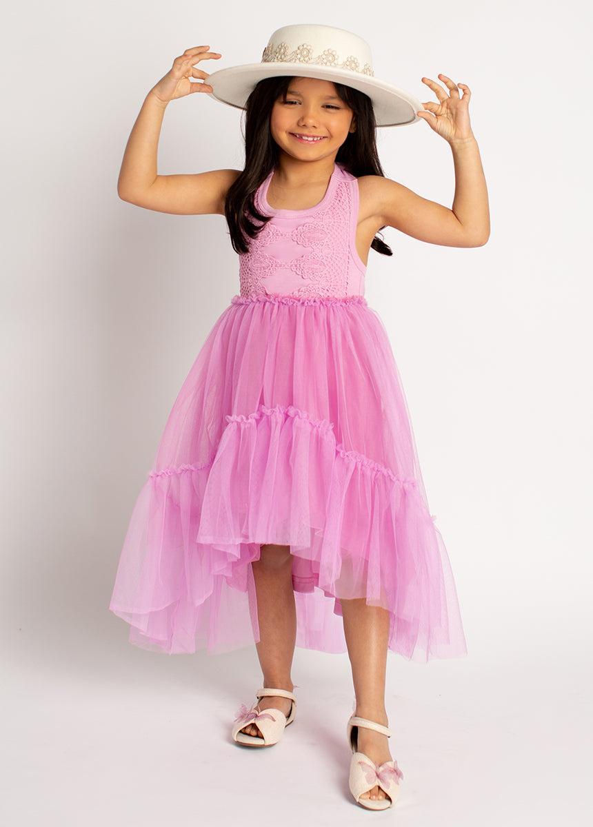 Averie Dress in Bright Orchid Girls Product Image