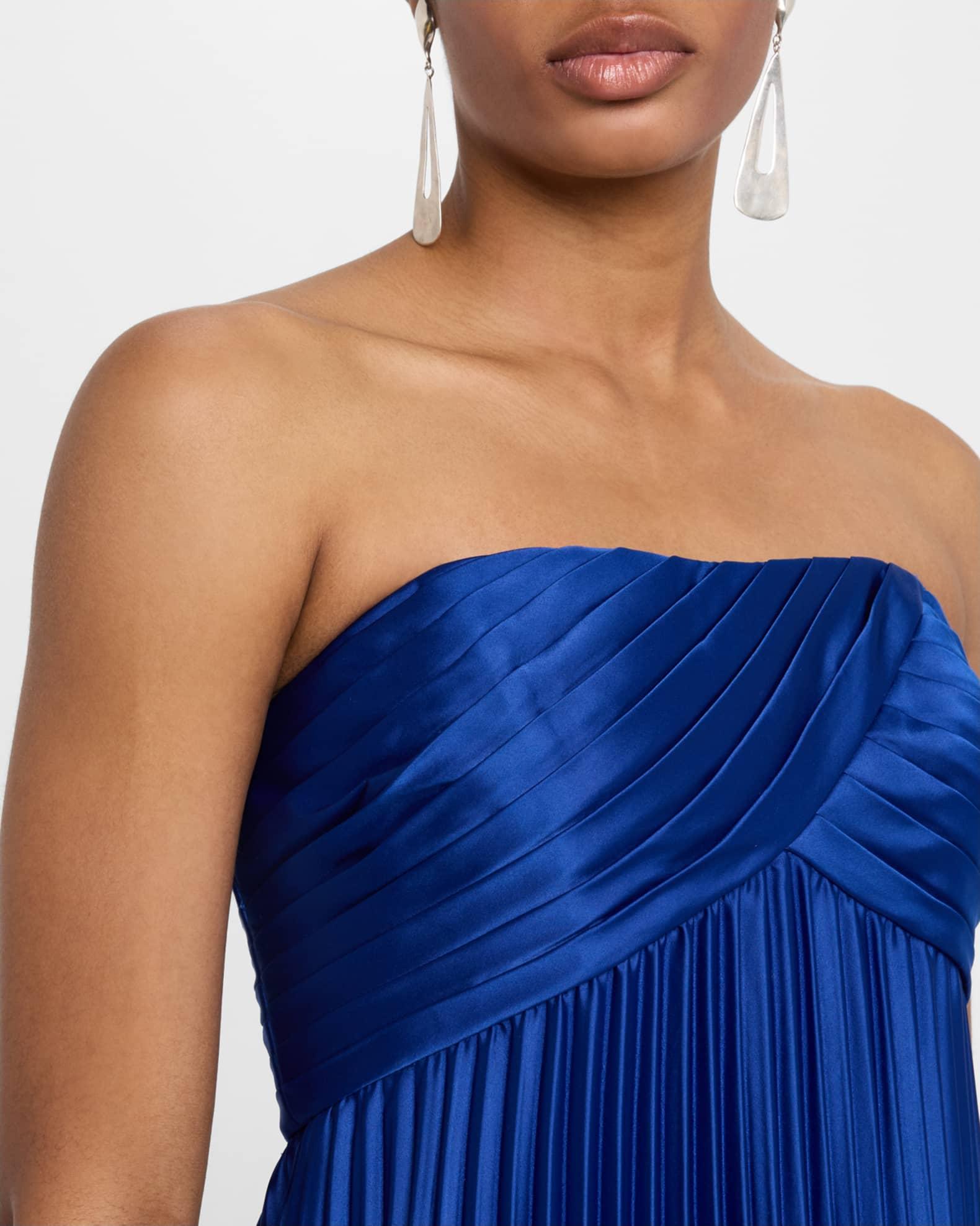 Strapless Pleated Stretch Charmeuse Gown Product Image