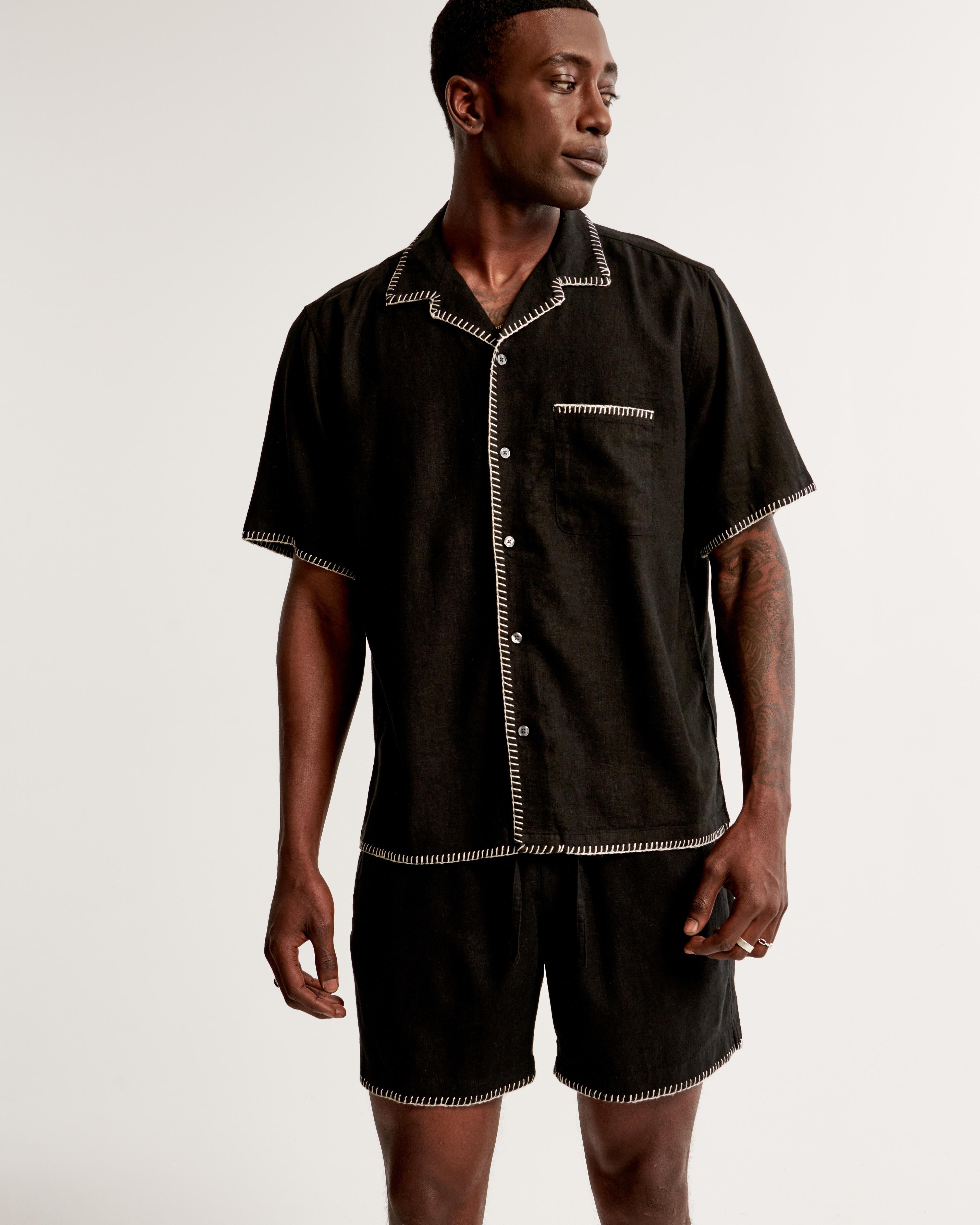 Camp Collar Summer Linen-Blend Shirt Product Image