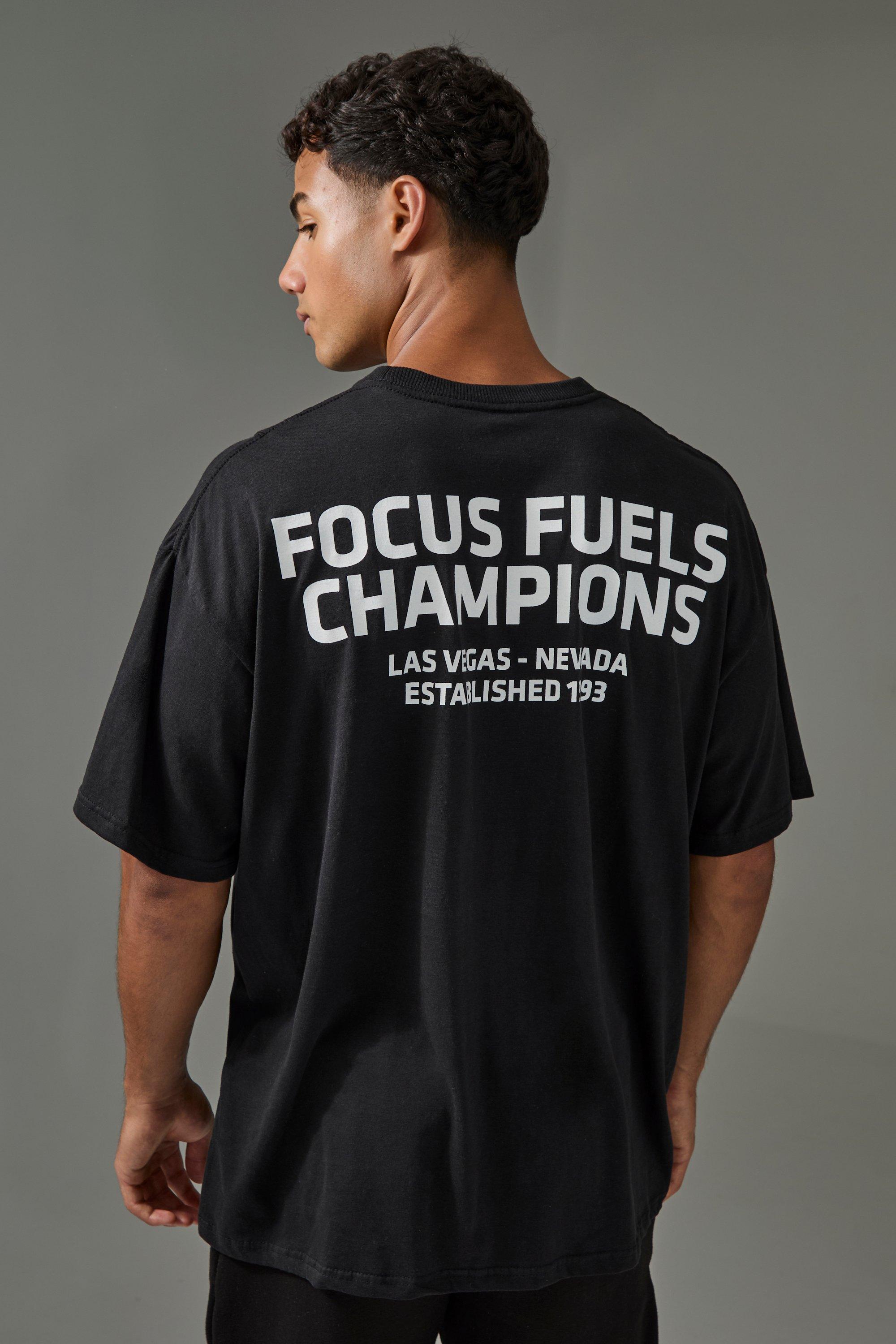 Active Oversized UFC Focus Fuels Champions License T-shirt | boohooMAN USA Product Image