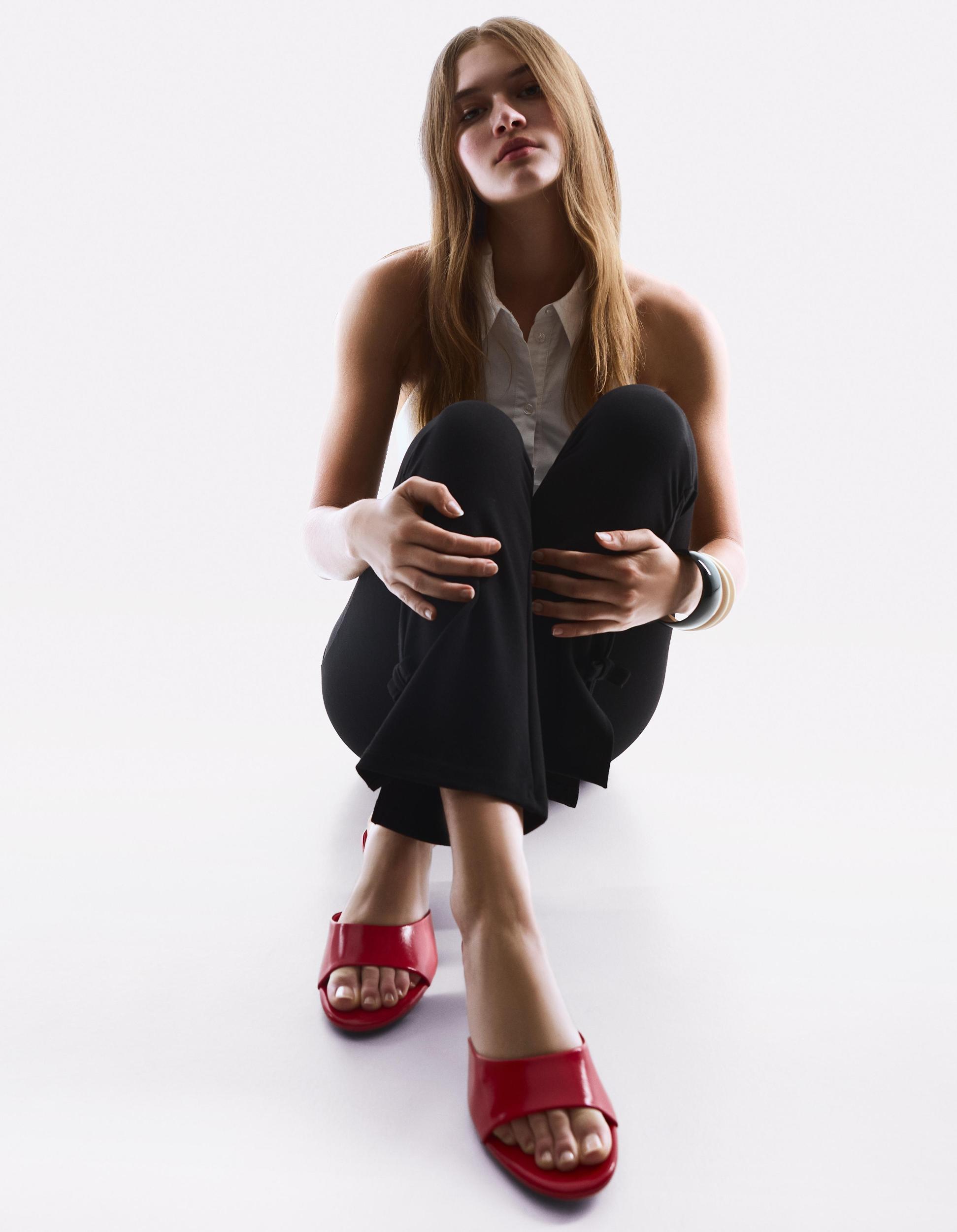 Kitten-heel mule sandals Product Image