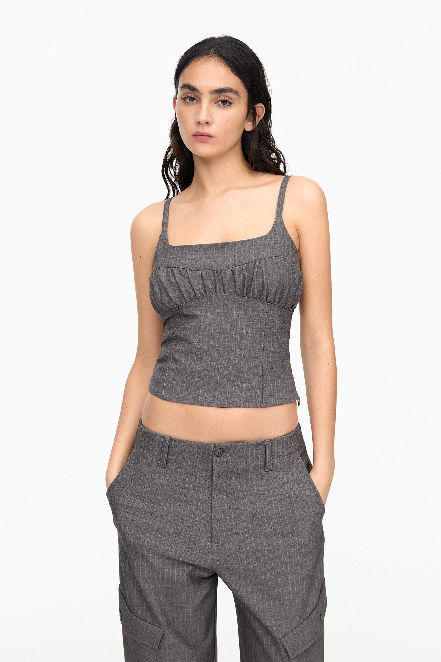 Strappy pinstripe top Product Image