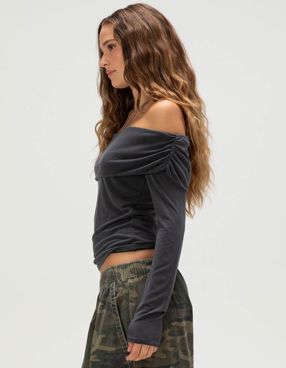 BDG Urban Outfitters Bardot Womens Off The Shoulder Top - BLACK Product Image