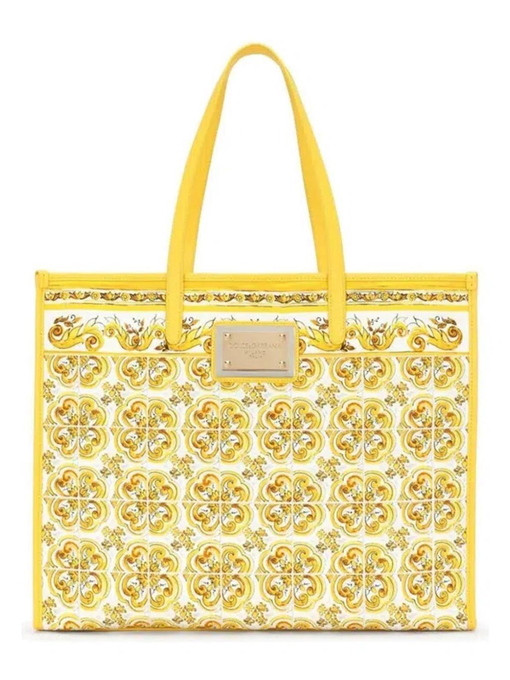 Women's Large Shopping Tote Bag In Yellow,orange Product Image