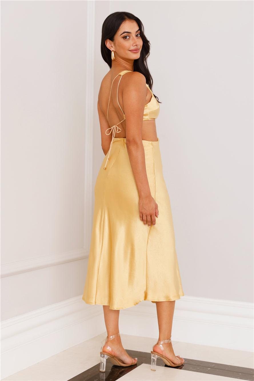 Dreamy Look Midi Dress Yellow Product Image