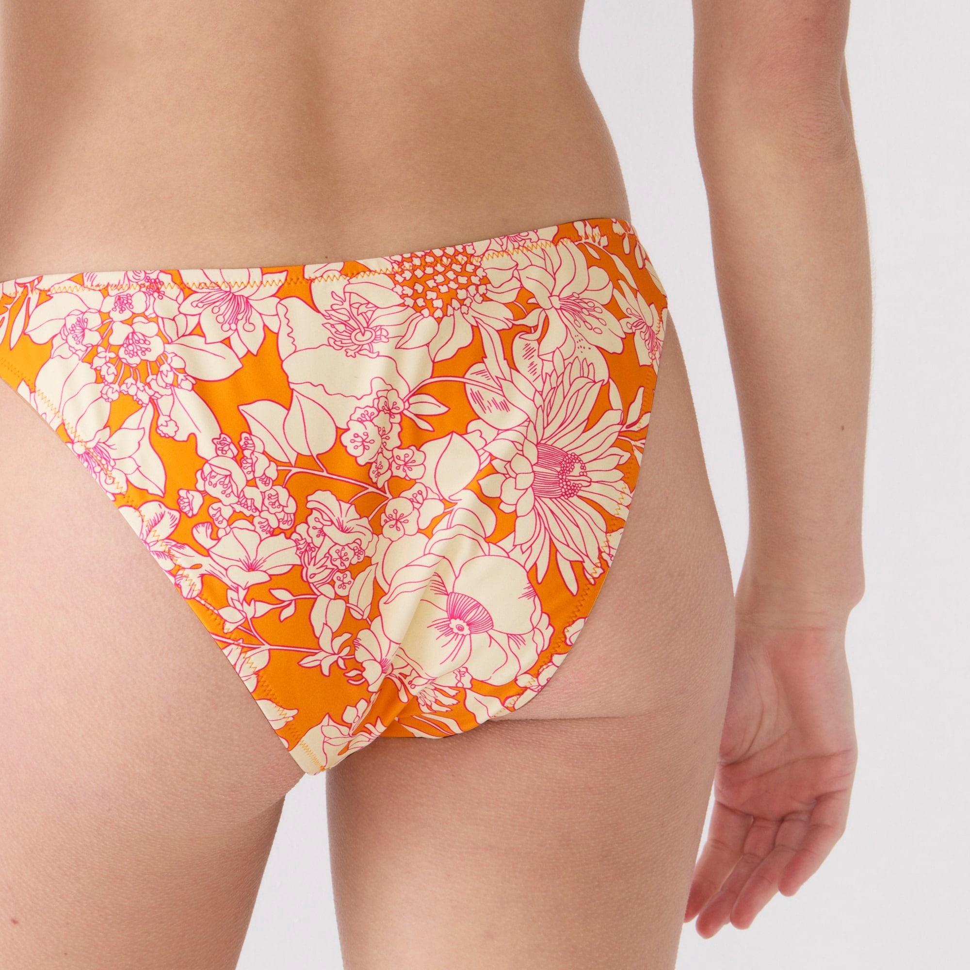 1989 high-leg bikini bottom in orange floral Product Image