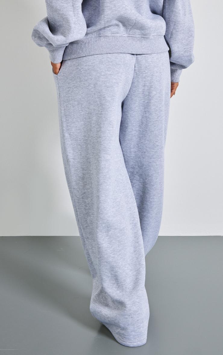 Petite Grey Marl Wide Leg Drawstring Sweatpants Product Image