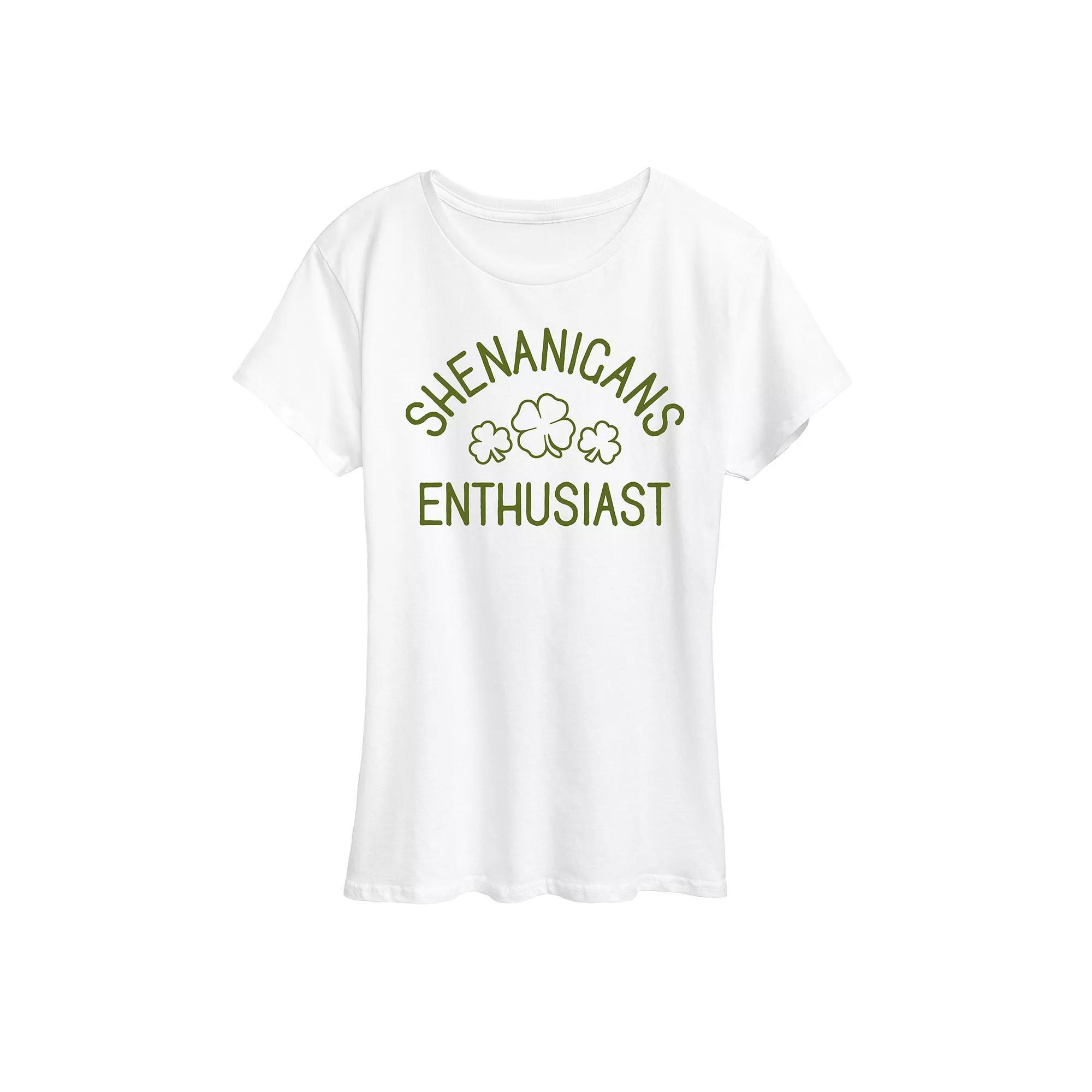 Women's Shenanigans Enthusiast Graphic Tee, Size: Small, White Product Image