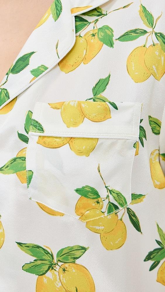 Petite Plume Silk Classic Short Set in Amalfi Lemons | Shopbop Product Image