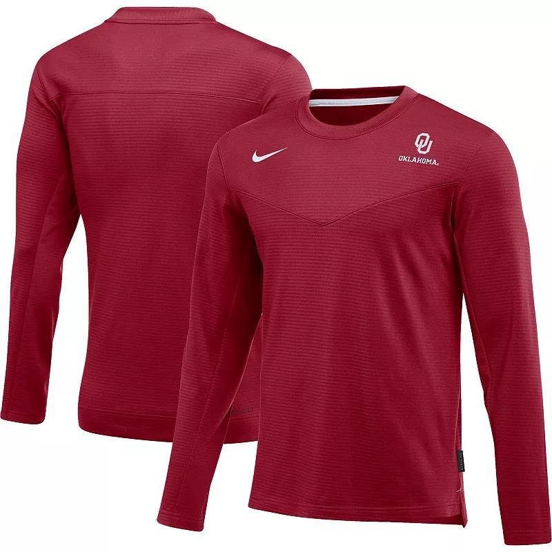 Men's Nike Crimson Oklahoma Sooners 2022 Game Day Sideline Performance Long Sleeve T-Shirt,  Product Image
