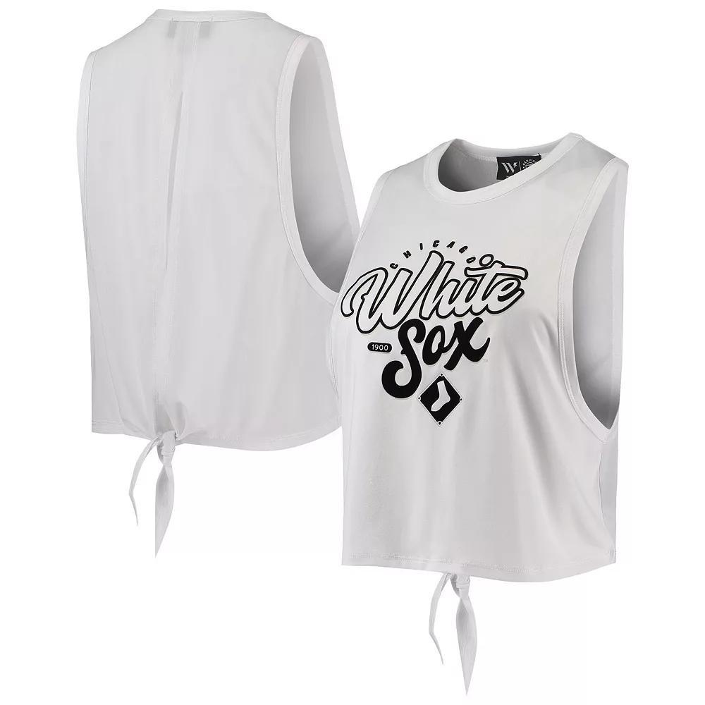 Women's The Wild Collective White Chicago White Sox Open Back Twist-Tie Tank Top,  Product Image