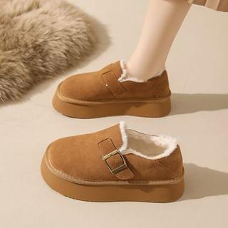 Platform Buckled Fleece Lined Slip Ons Product Image