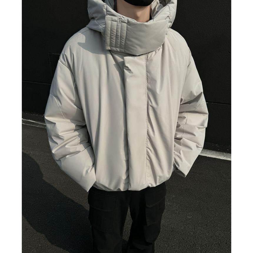 Plain Hooded Puffer Coat Product Image