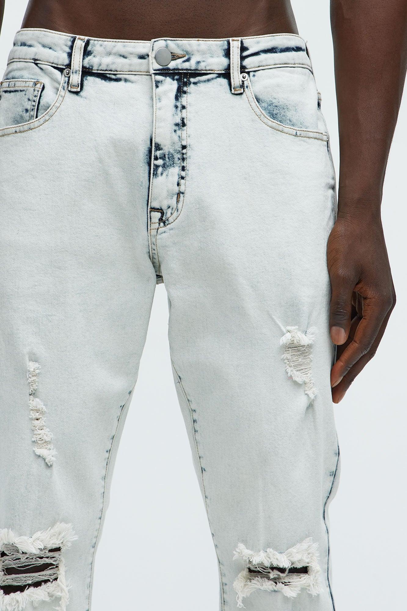 Slide Home Distressed Slim Stacked Flare Jeans - Light Wash Product Image
