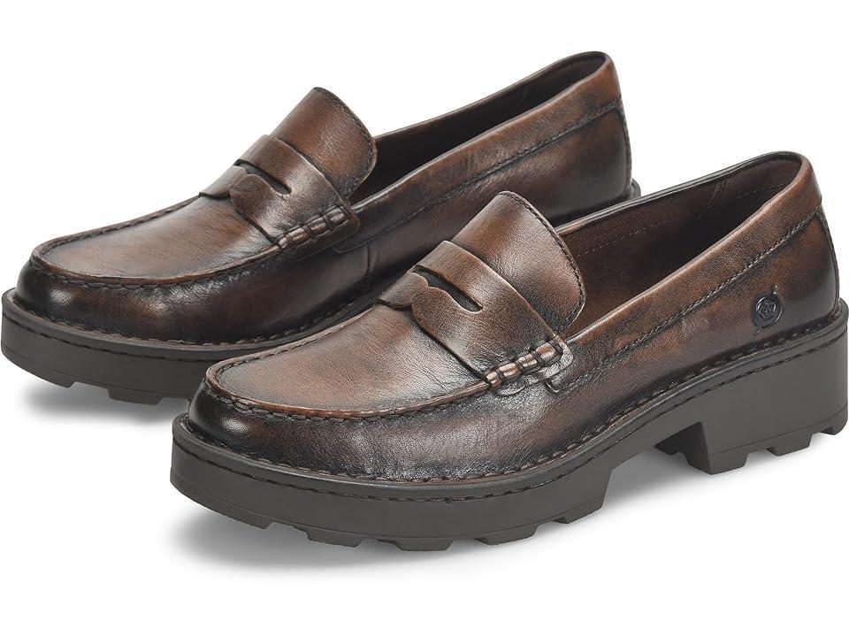 Born Carrera Leather Lug Sole Platform Penny Loafers Product Image