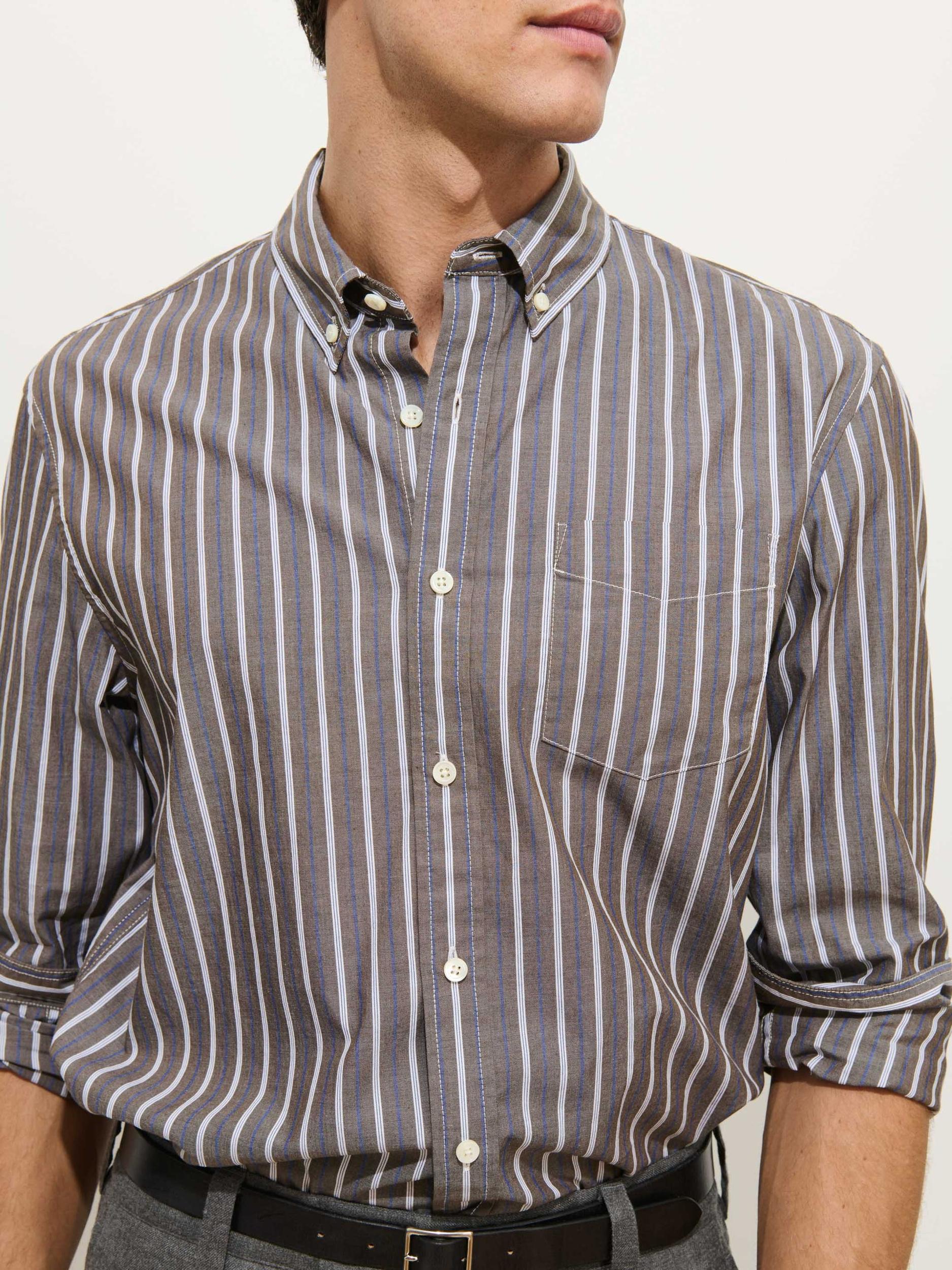 Mill Striped Shirt In Cotton Poplin Product Image