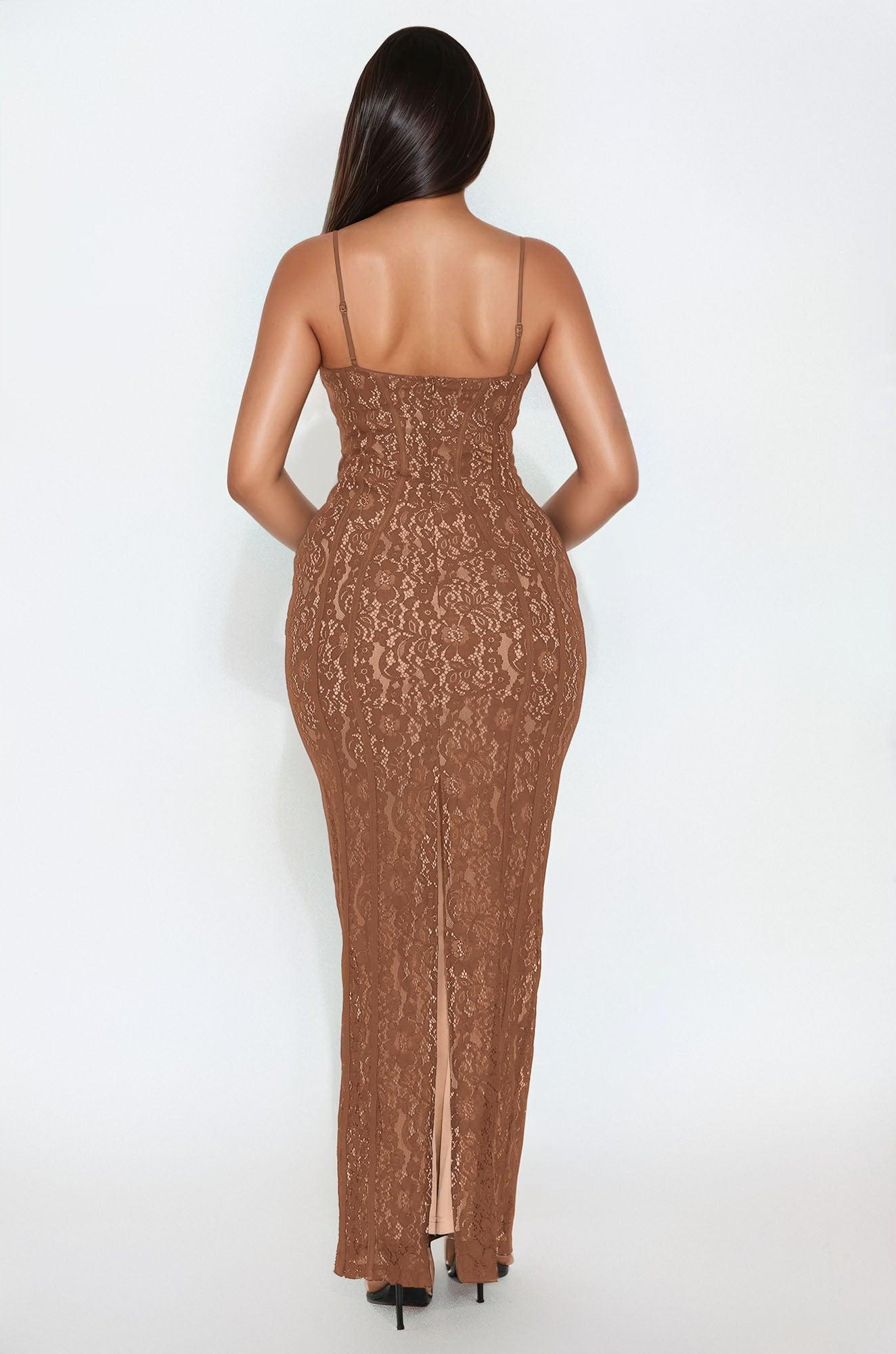All In Love Lace Maxi Dress - Mocha Female Product Image