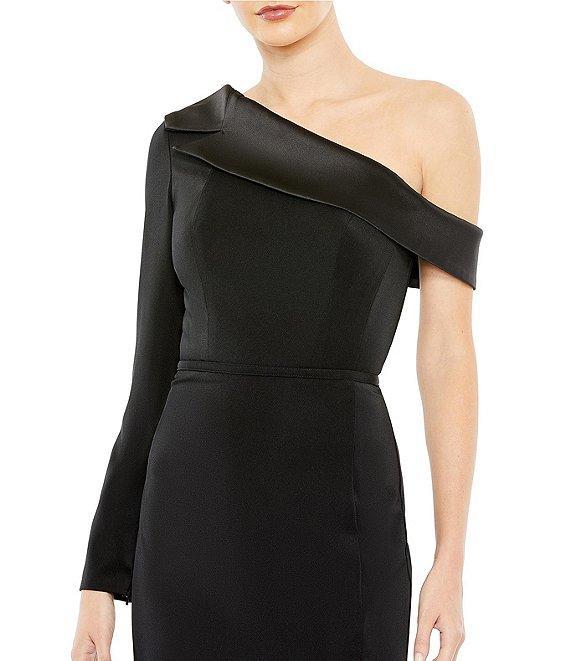 Mac Duggal Asymmetrical Off-the-Shoulder Front Slit Gown Product Image