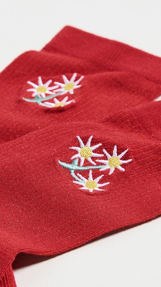 Stems Triple Daisy Embroidered Crew Socks | Shopbop Product Image