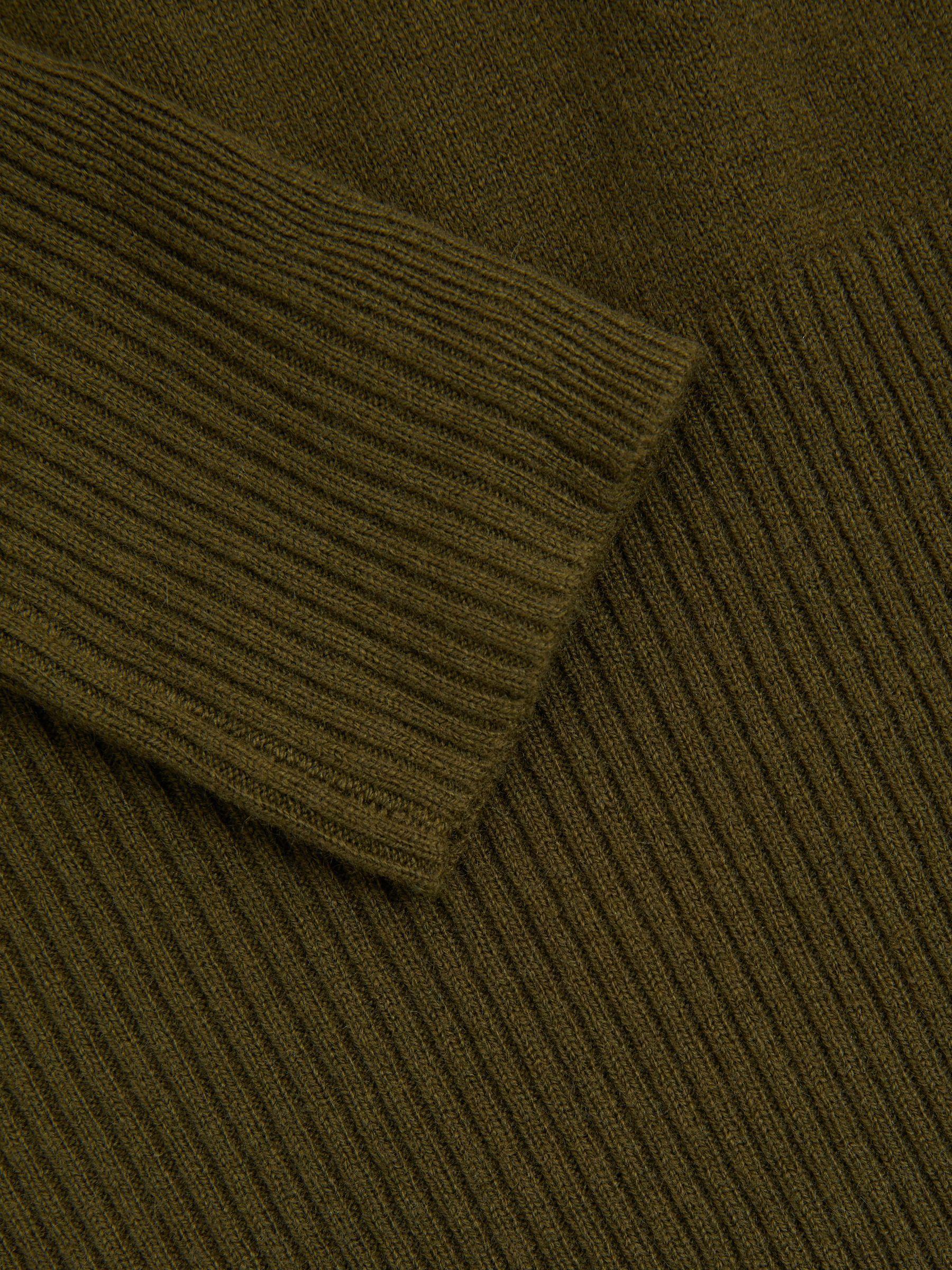 Wool Blend Crew Neck Jumper with Cashmere in Khaki Product Image