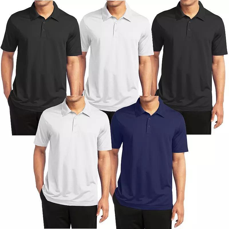 Mens Galaxy By Harvic 5-Pack Moisture-Wicking Polos Product Image