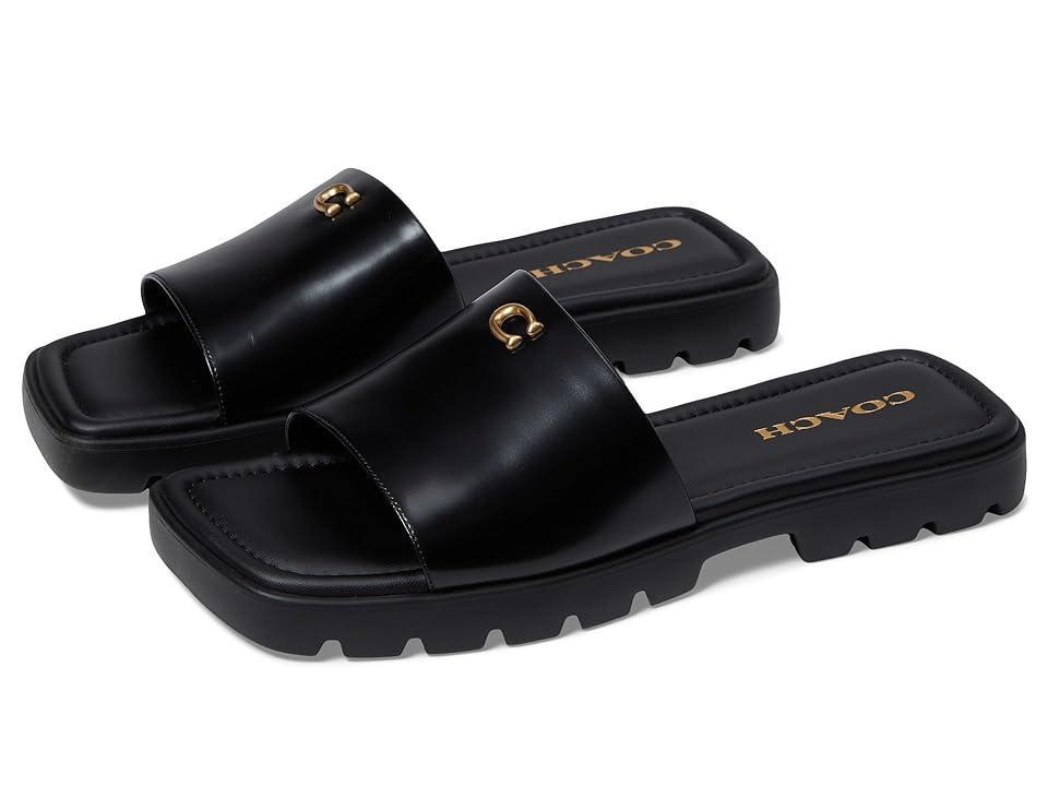 COACH Florence Leather Slide Sandals Product Image