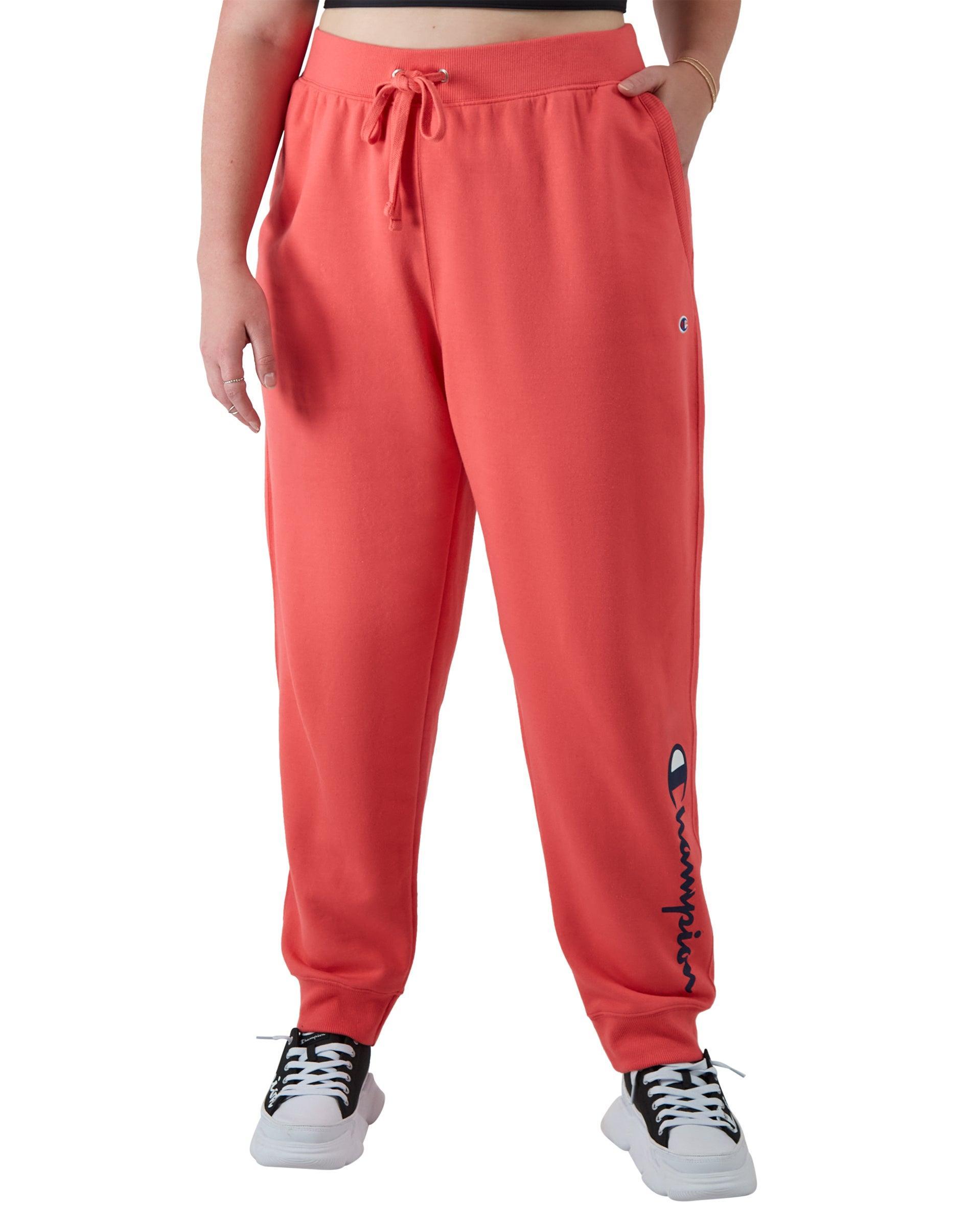 Womens Champion Powerblend Joggers, Script Logo, 29 (Plus Size) Oxford Grey 3X Product Image