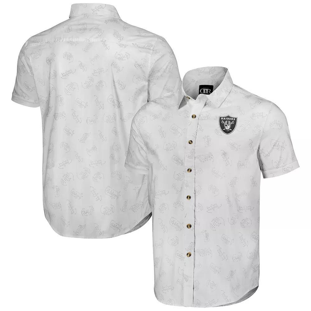 Men's NFL x Darius Rucker Collection by Fanatics White New Orleans Saints Woven Short Sleeve Button Up Shirt,  Product Image