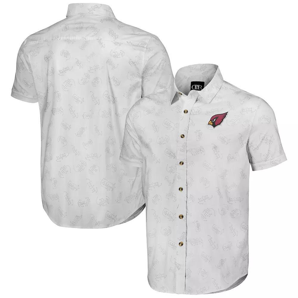 Men's NFL x Darius Rucker Collection by Fanatics White Los Angeles Chargers Woven Short Sleeve Button Up Shirt, Size: Medium Product Image