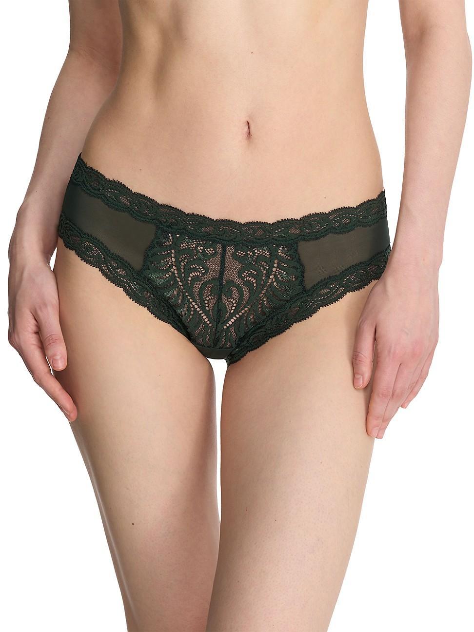 Feathers Lace-Trim and Mesh Hipster Briefs Product Image