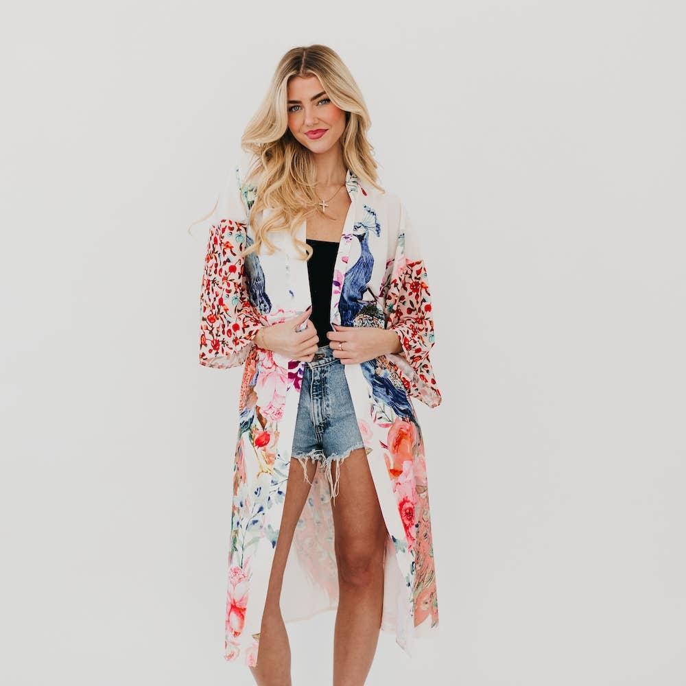 Peacock Summer Kimono Product Image