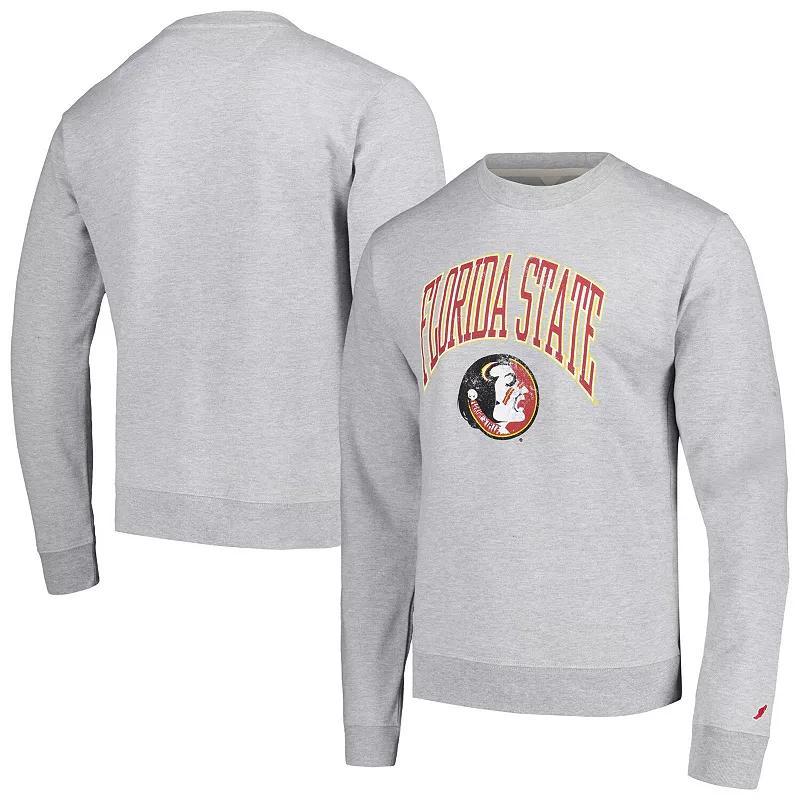 Mens League Collegiate Wear Heather Gray Florida State Seminoles Tall Arch Essential Pullover Sweatshirt Product Image