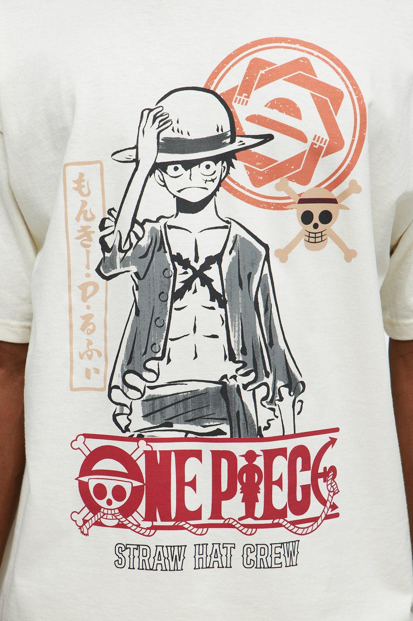 One Piece Monkey D. Luffy Short Sleeve Tee - Natural Male Product Image