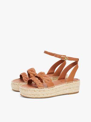 Leather Twist-Strap Platform Espadrille Product Image