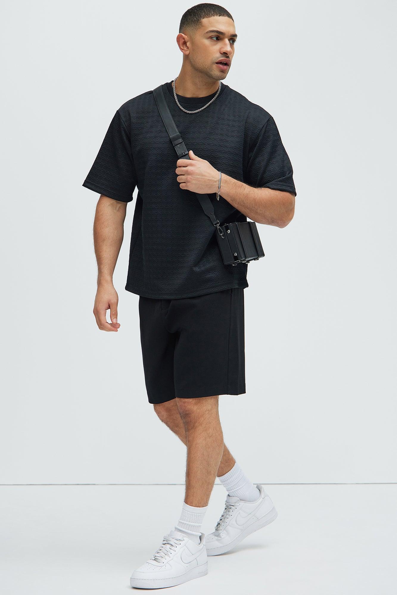 8 AM Textured Short Sleeve Tee - Black Product Image