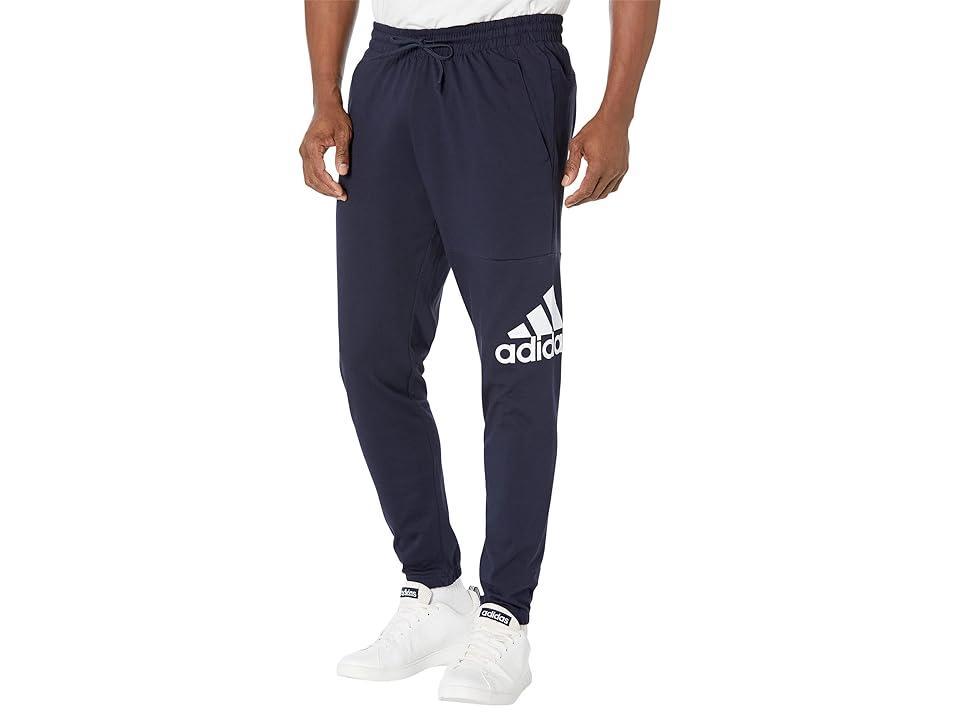 adidas Essentials Single Jersey Tapered Badge Of Sport Pants (Ink) Men's Clothing Product Image