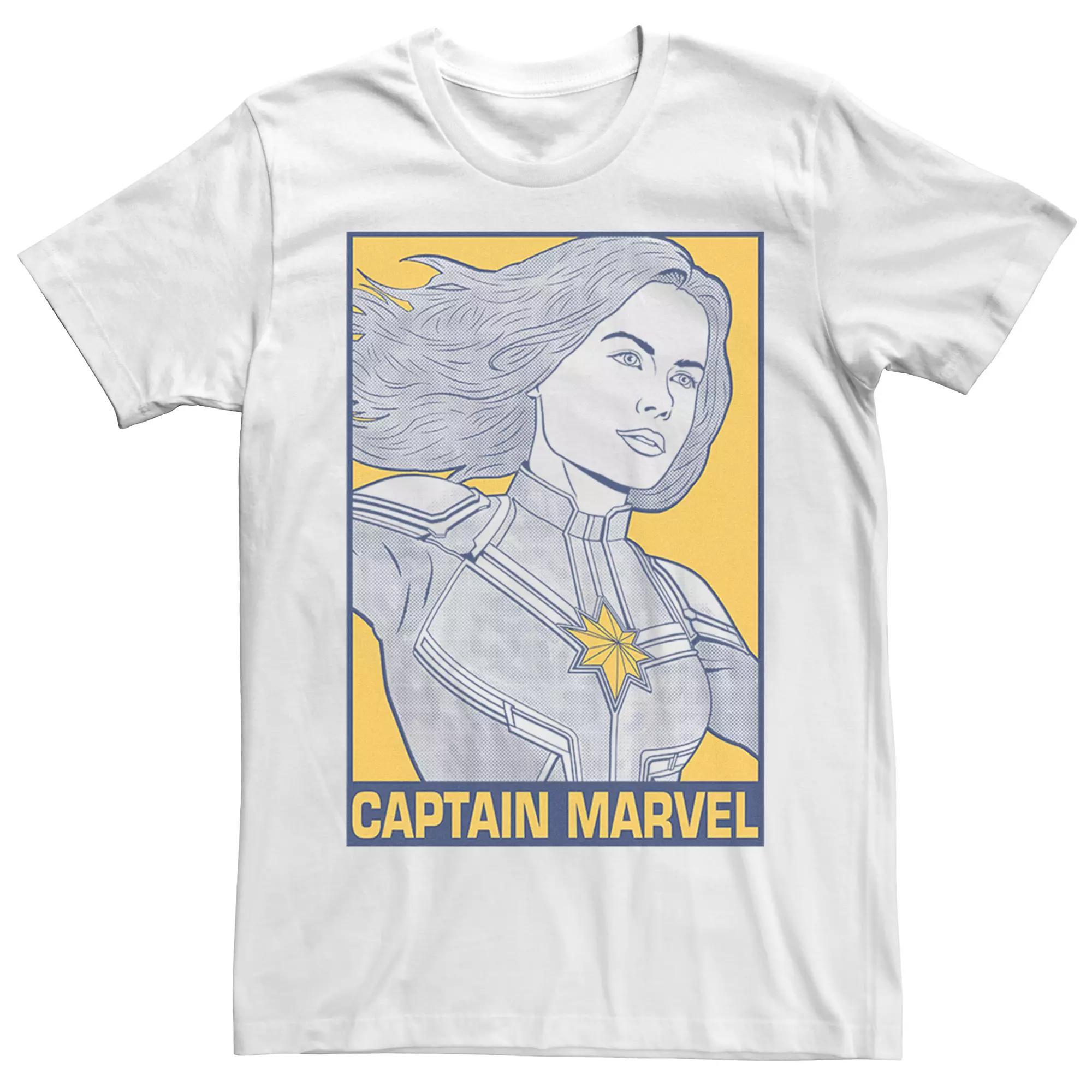 Men's Marvel Avengers Pop Captain Marvel Tee, Size: Medium, White Product Image