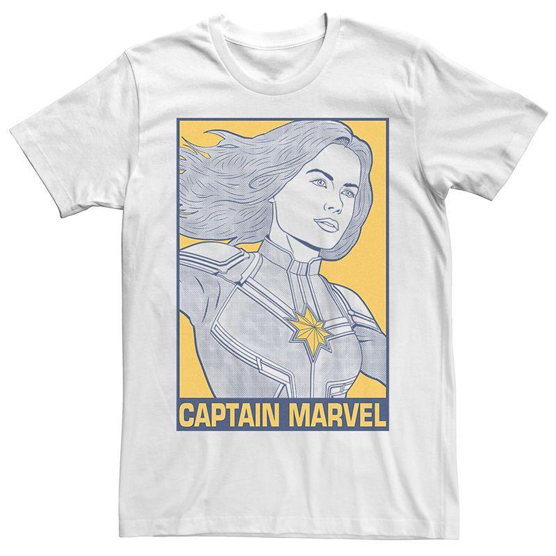 Men's Marvel Avengers Pop Captain Marvel Tee, Size: Medium, White Product Image