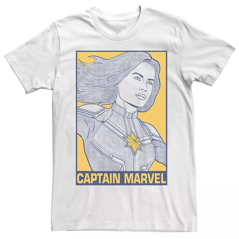 Men's Marvel Avengers Pop Captain Marvel Tee, Size: Medium, White Product Image